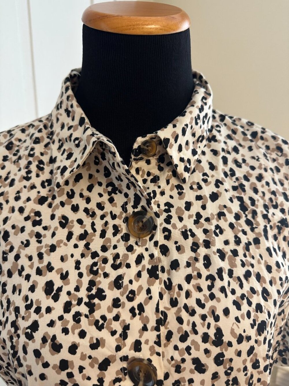 Who What Wear Black Tan and White Shirt Dress - M - Picture 2 of 6